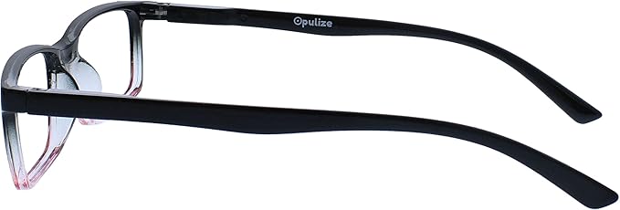 OPULIZE SEE Reading Glasses with Blue Light Blocking for Women and Men, Narrow Frame, Spring Hinges, Computer Gaming Glasses, Black to Pink,Purple +1.5 (Pack of 2)