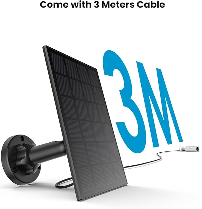 ieGeek Solar Panel for S1, Compatible with DC 5V Rechargeable Battery Powered Surveillance Cam