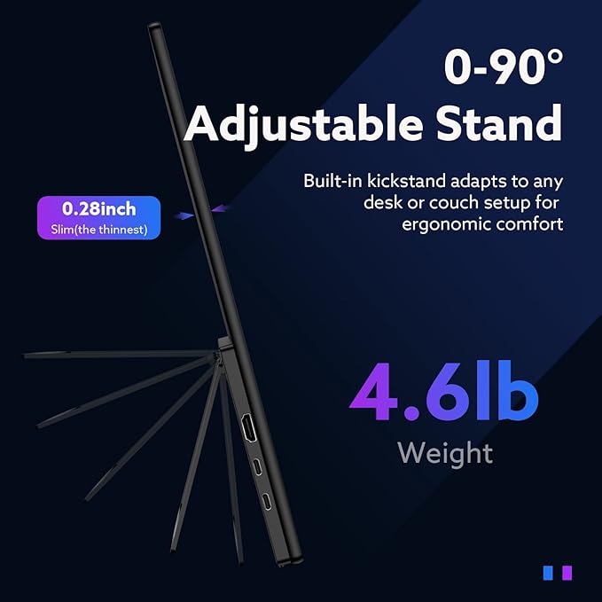 23.8'' 2K 180Hz Portable Monitor QHD Wide 1440p VESA USB-C HDMI Large Second External Gaming Screen Built-in Stand Speakers, for Laptop Mac PS4/5 Xbox Switch HDR IPS Display (2k 180Hz, 23.8")