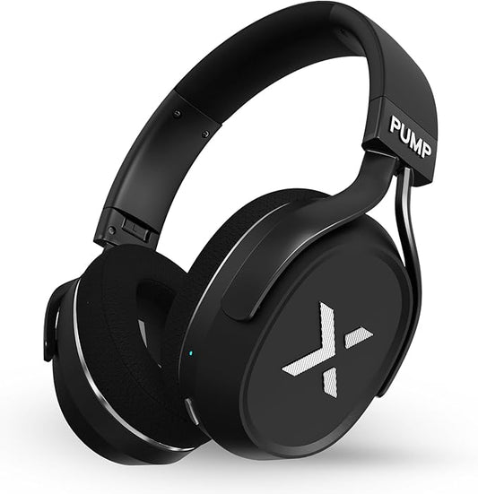 BlueAnt Pump X - The Gym Headphones | Sports Headphones | Cushioned & Cooling Ear Pads | (ANC) Active Noise Cancelling/Advanced Transparency | Wireless | Up to 58hr Play Time (Black | Silver)