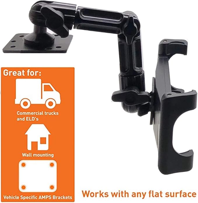 ChargerCity Universal ELD Drill Base Industrial Alloy Heavy Duty Metal Mount Holder for All Tablets and Smartphones Device Pro (All Generations)