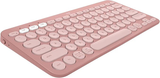 Logitech Pebble Keys 2 K380s, Multi-Device Bluetooth Wireless Keyboard with Customizable Shortcuts, Slim and Portable, Easy-Switch for Windows, macOS, iPadOS, Android, Chrome OS - Tonal Rose