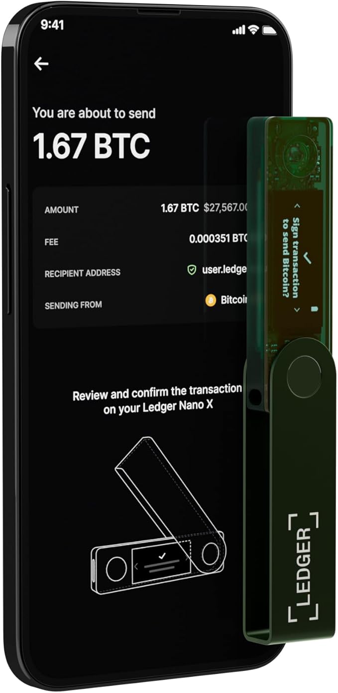Ledger Nano X - Secure and Manage Your Crypto & NFTs on-The-go with Our Bluetooth-Enabled Hardware Wallet (Emerald Green)