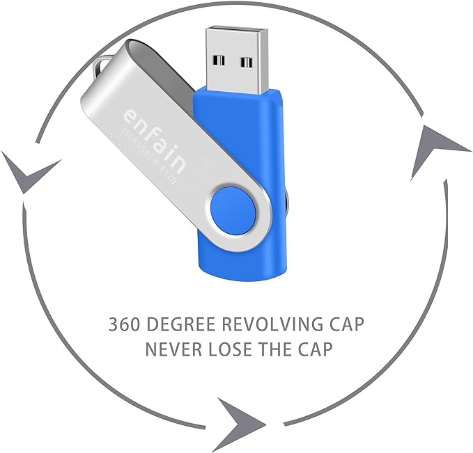 10-Pack 1GB USB 2.0 Flash Drives - Bulk Blue Thumb Drives for Data Storage, School, Office