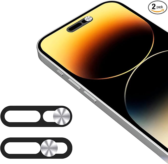 Front Camera Cover,Webcam Cover Compatible for Phone 14Pro/14 Pro Max/15/15Plus/15Pro/15Pro Max/16/16Plus/16Pro/16Pro Max,Protect Privacy and Security,Not Affect Face ID, 2 Pack-Silver