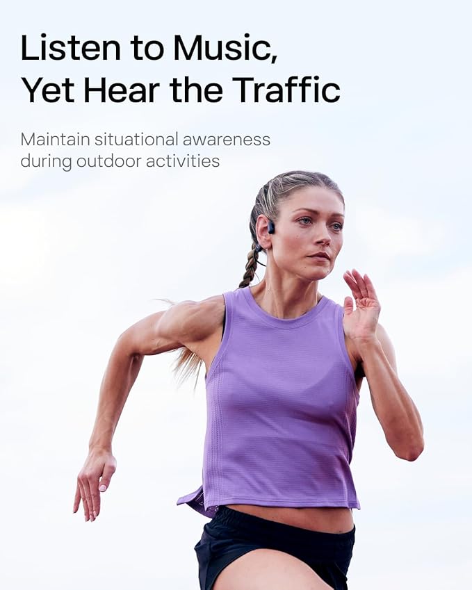 SHOKZ OpenRun Pro - Open-Ear Bluetooth Bone Conduction Sport Headphones, Sweat Resistant Wireless Earphones for Workouts and Running with Premium Deep Bass- Built-in Mic, with Hair Band, Black