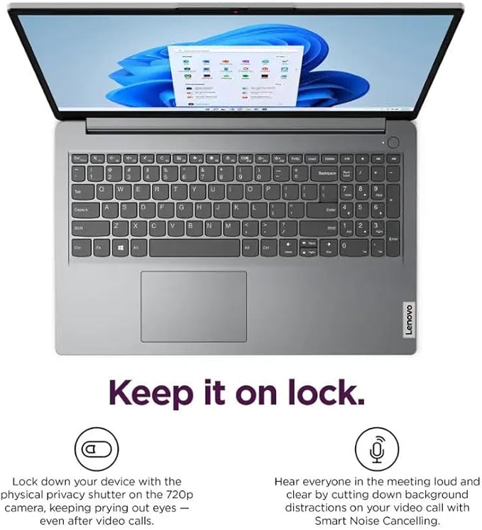 Lenovo 15.6" HD IdeaPad Anti-Glare Screen w/ 1 Year Microsoft 365, 384GB SSD, 12GB RAM, Windows 11 Pro, WiFi 6, HDMI, USB-C, Intel Processor, SD Card Reader, Up to 9.5 Hours Battery Life, w/WOWPC USB