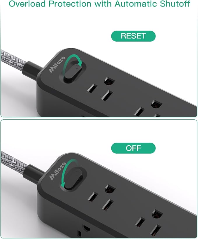 Extension Cord 25FT, Surge Protector Power Strip, Long Extension Cord with 9 Outlets 3 USB Ports, Extension Cord with Multiple Outlets, USB Power Strip for Home, Dorm Room Essentials, College, Black