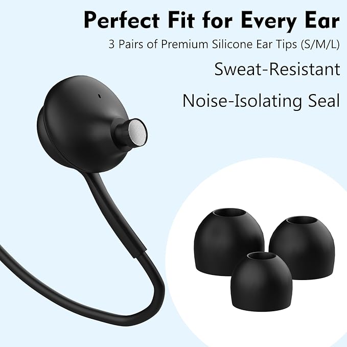 2025 New in-Ear Earbuds Stereo Headphones for Samsung Galaxy Z Fold6，S24S23S22S21S20 Note 10 10+ - with Microphone and Volume Remote Type-C Connector-Black