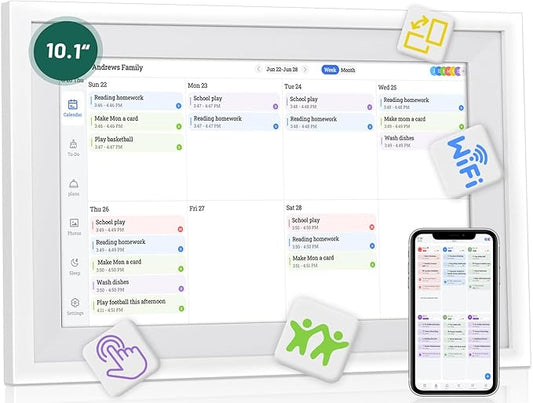 Digital Wall Calendar with Touchscreen, 10 inch Smart Calendar, Electronic Calendar for Family, WiFi Family digital calendar Chore Chart, Wall Planner, WiFi Digital Picture Frame