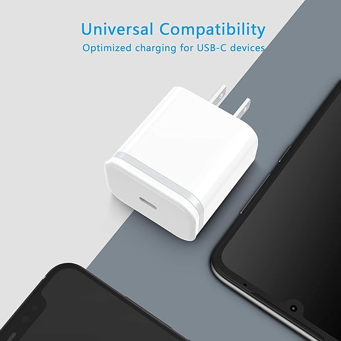 for iPhone 17 16 Charger, Fast Charging USB C Block 2-Pack 20W Type-C Phone Wall Plug Portable Power Adapter USBC Brick USB-C Box 15 14 13 12 11 Air Pro Max Plus XS X XR SE 8 7 6 Pad Mini