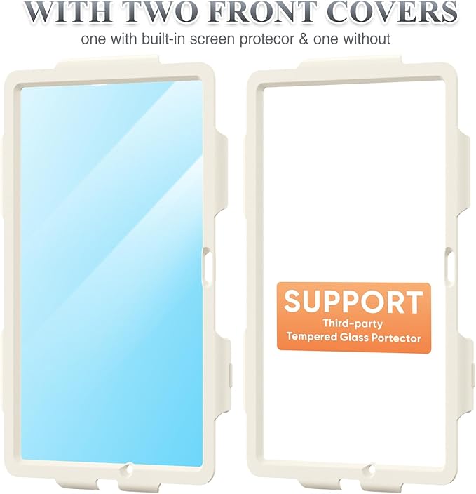 SEYMAC stock Case for Samsung Galaxy Tab A9+ Plus 11'', Full-Body Drop Protection Case with Screen Protector Pencil Holder [360° Rotating Hand Strap] &Stand, Yellowish+Pink