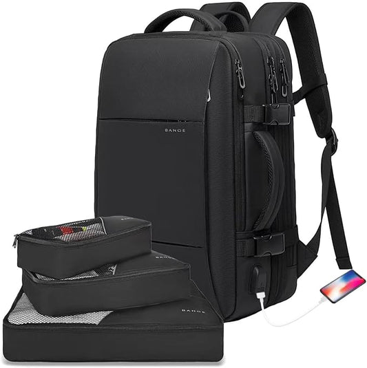 BANGE 35L Lightweight Backpack, 17.3 inch Travel Laptop Backpacks, Unisex Multifunctional Storage Pockets Business Commuter Rucksack, Waterproof and Wear-resistant Outdoor Sports Leisure daypack