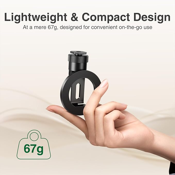 elitehood Magsafe Phone Tripod Mount Adapter with 360° Rotatable Cold Shoe & 1/4” Screw, Magnetic Camera Phone Mount, Aluminum iPhone Holder for Tripod Camera Video Recording Live Streaming Vlogging