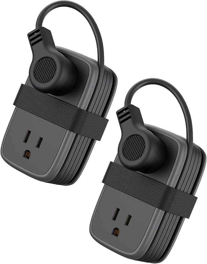 2 Pack Power Strip with USB Ports, 4 Outlets 3 USB Ports, NTONPOWER Small Power Strip with 4ft Short Extension Cord Retractable, Compact Size for Travel, Home Office, Hotel, Black