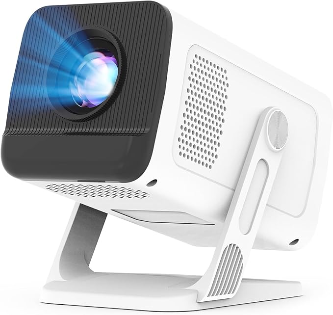 4K Supported Android 11 Mini Projector with WiFi 6 & Bluetooth 5.4 | 400 ANSI Lumens | Auto Keystone | Portable Outdoor Movie Projector for iPhone, Netflix, Camping, Bedroom & Home Theater