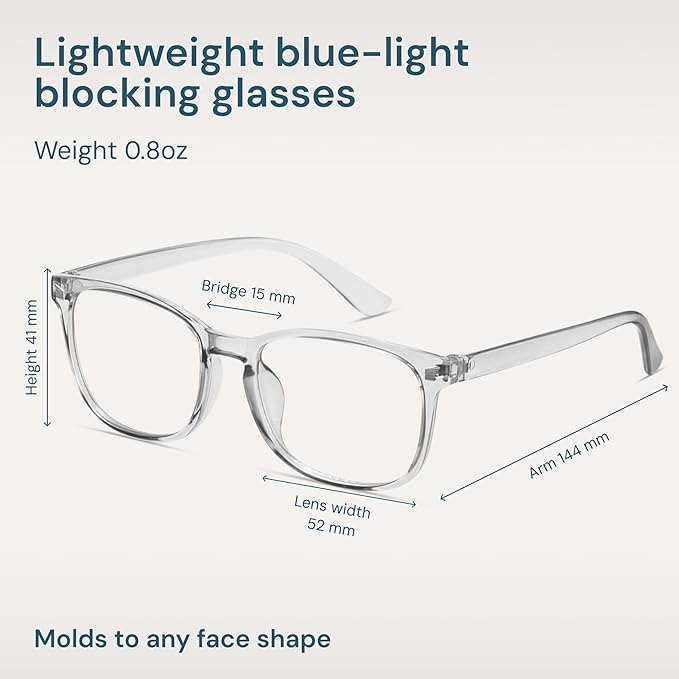 Gaoye Blue Light Glasses for Computer & Gaming - Anti UV Ray Lenses, Scratch-Resistant & Comfort Fit
