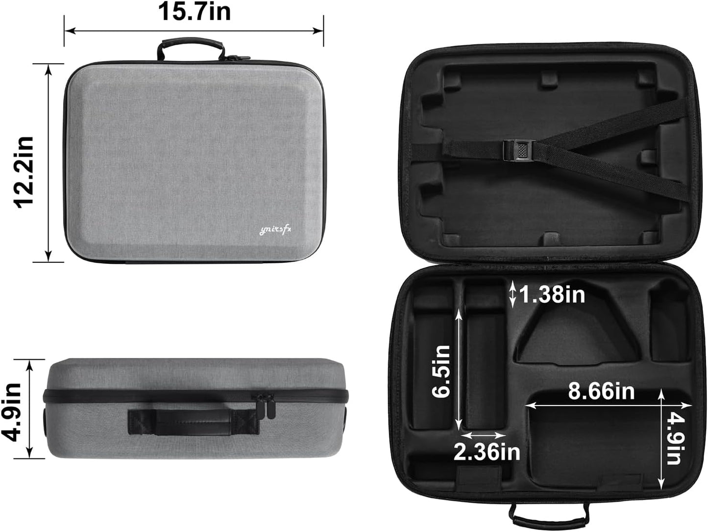 Starlink Mini Case, Hard Travel Carrying Case Rain Proof for Starlink Mini, Compatible with 6.5 x 2.36 x 2.36 in Power Banks (Anker 737/A1340), Compact Size Holds More Accessories