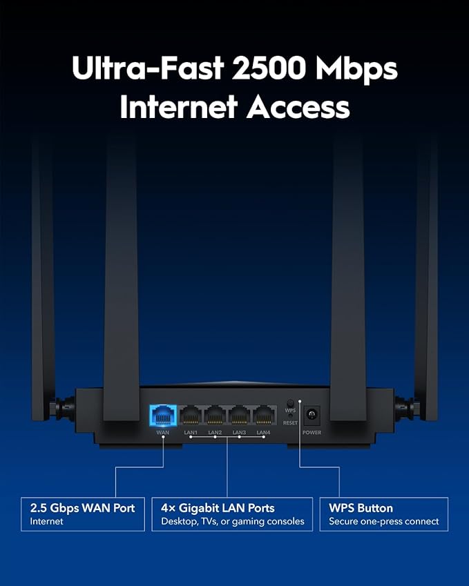Cudy BE3600 Dual-Band Wi-Fi 7 Router, Lightning-Fast Speeds, 2.5G Multi-Gig Connectivity, Far-Reaching Coverage, Smooth and Stable, WR3600H
