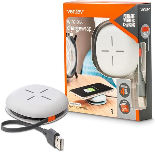 Ventev Wireless Chargewrap Mini, Qi Certified Charger for Most Wireless-Enabled Devices (WCWMINIVNV)