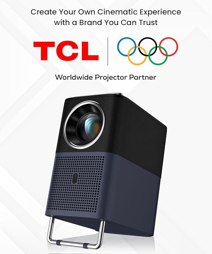 TCL A1s GTV Projector, 600 ISO Lumens, 1080P Upgraded Portable Projector, Netflix Officially Licensed, WIFI and Bluetooth, 30,000-Hour Life, Auto Focus, 2*8W Dolby Digital Audio, Up to 150'' Screen