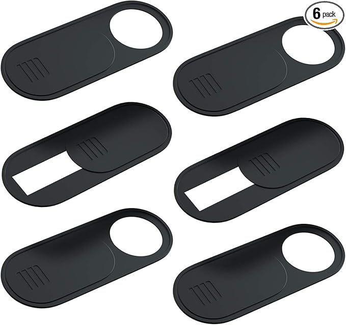 Computer Camera Cover Slide, 0.028 Inch Ultra-Thin Camera Blocker for Protect Your Privacy Security, Camera Cover Accessories Fits MacBook Pro & Air, iPhone iPad iMac (Black - 6 Pack)