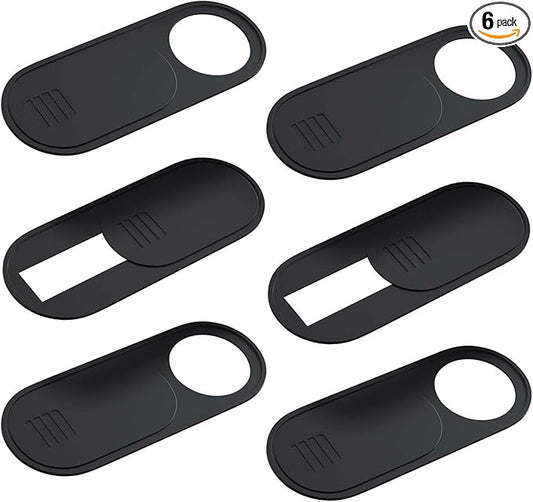 Computer Camera Cover Slide, 0.028 Inch Ultra-Thin Camera Blocker for Protect Your Privacy Security, Camera Cover Accessories Fits MacBook Pro & Air, iPhone iPad iMac (Black - 6 Pack)