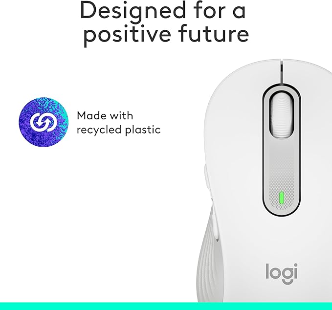 Logitech Wireless Mouse Signature M650 - Small to Medium Sized Hands, Right Handed, 2-Year Battery, Silent Clicks, Customizable Buttons, Bluetooth, PC/Mac?Chromebook - Off White
