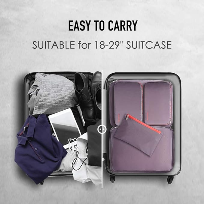 Bee Nesting Waterproof Compression Packing Cubes,Travel Packing organizers for Carry on Luggage,Backpacking, Suitcases