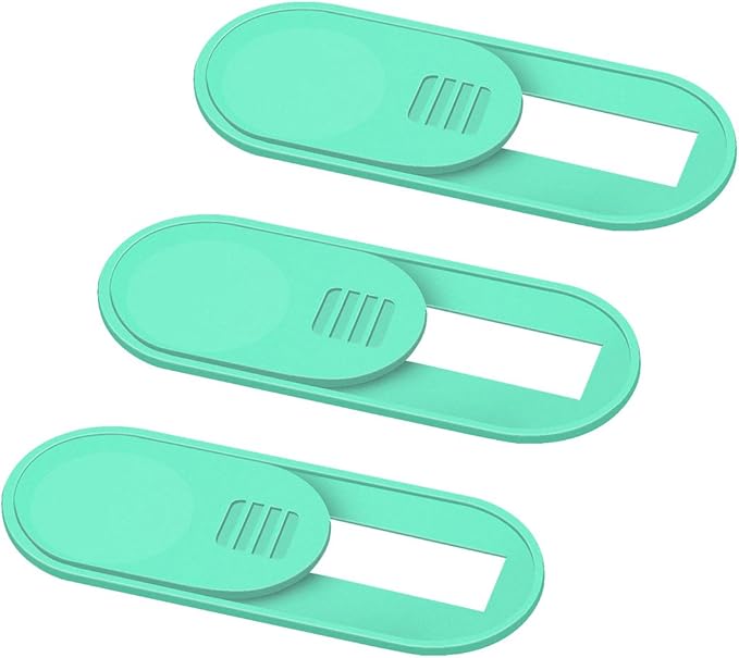 Webcam Camera Cover Slide 0.028-Inch Ultra-Thin Webcam Cover Blocker for MacBook, iMac, Laptop, Desktop, Pc, iPad, iPhone, Smartphone Protect Your Visual Privacy and Security (Green - 3 Pack)