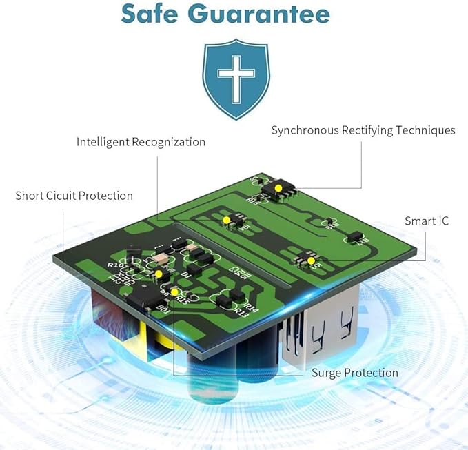 JMFONE International Travel Adapter 2 USB-C & 2 USB-A Ports and Multi AC Sockets,Universal Power Adapter Worldwide All in One High Speed 2.4A Perfect for 200+ Countries (Green)