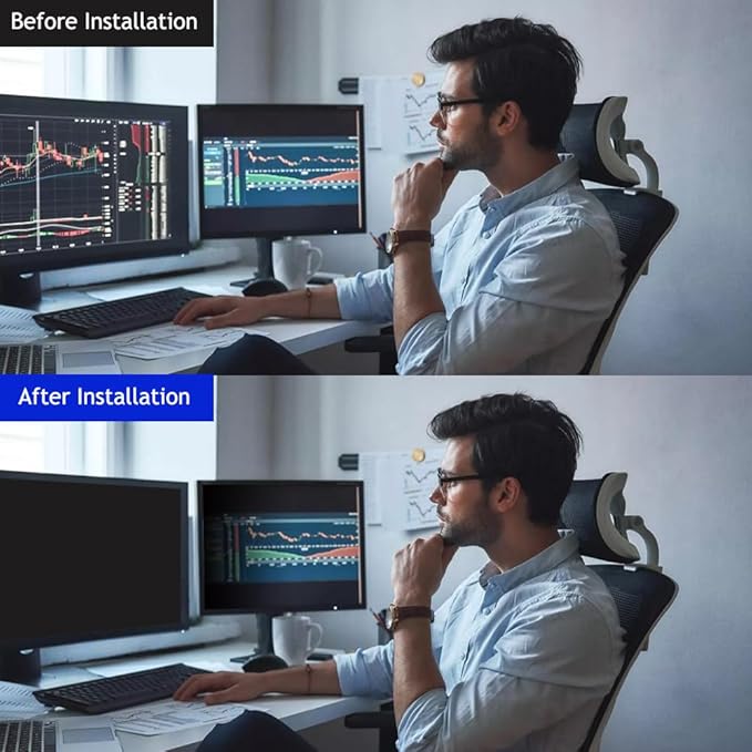 27 Inch - 16:9 Aspect Ratio - Computer Privacy Screen Filter for Widescreen Monitor - Anti-Glare - Anti-Scratch Protector Film - Protects Your Eyes from Harmful Glare and Blue Light