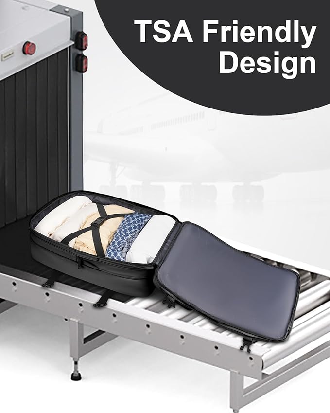 Vancropak Carry on Backpack, Flight Approved 40L Travel Backpack with 3 Packing Cubes for Men Women, Water Resistant Expandable Business Luggage Daypack Suitcase Travel Bag, Traveling Gifts, Black