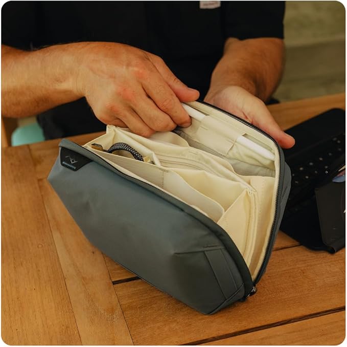 Peak Design Tech Pouch, Eclipse, Electronics Organizer for Travel or Everyday Carry, Origami-Style Storage, Cable Pass-Through, Weatherproof Recycled Nylon, Gear Carry Bag for Men and Women