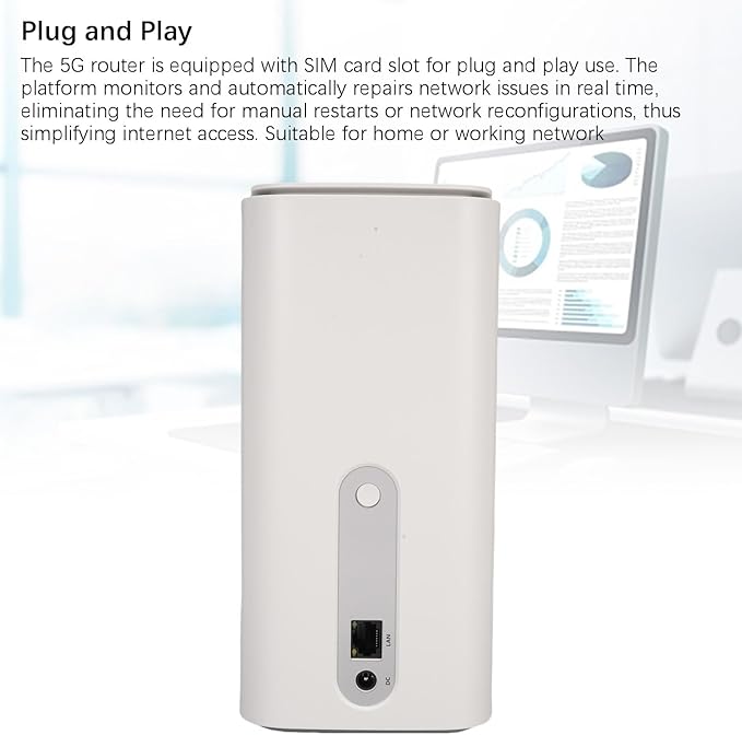 Zopsc 5G CPE Router with SIM Card Slot, NSA SA WiFi 6 4.67Gbps High Speed Dual Band Indoor Outdoor Router, 5G Portable Mobile Hotspot Device Built in Antennas, Plug and Play (US Plug)