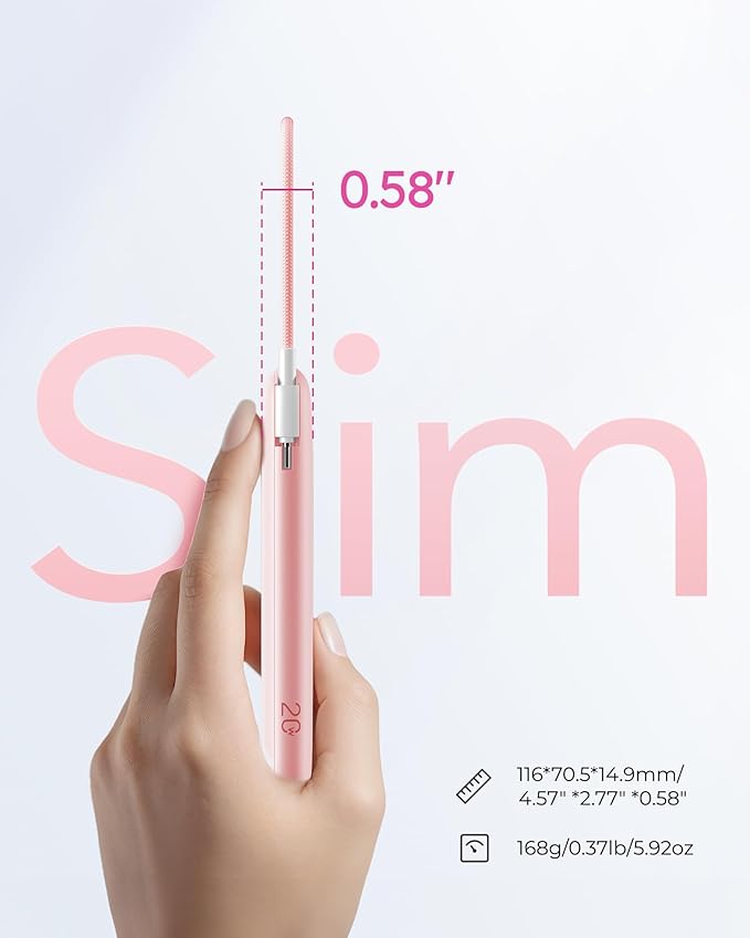 Slim Portable Charger 10000mAh, Travel Power Bank with Built-in USB-C Cable & LED Display, 22.5W Fast Charging Battery Pack Compatible with iPhone 16 15 Samsung S24 S23 -Pink