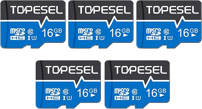 TOPESEL 16GB Micro SD Card 5pack Memory Cards SDHC UHS-I Flash Memory Card Micro SDXC UHS-I TF Card for Camera/Drone/Dash Cam(5 Pack U1 16GB)