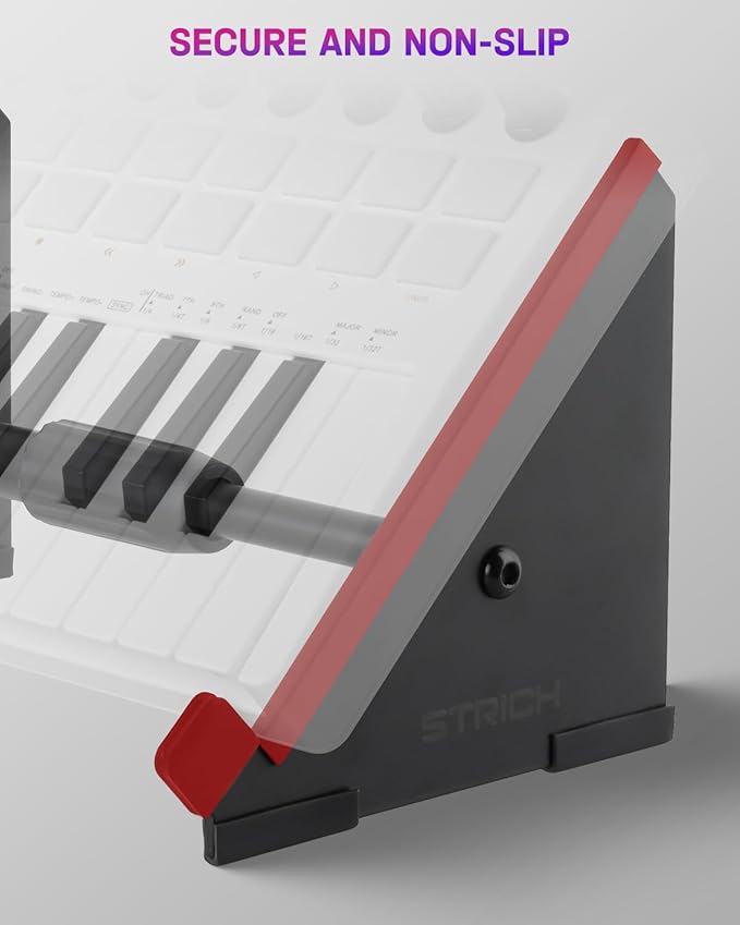 STRICH Desktop Stand for Sampler/Synth/MIDI Controller/Drum Machine, Adjustable Length from 6.6" – 10.6", Black, SDS-10