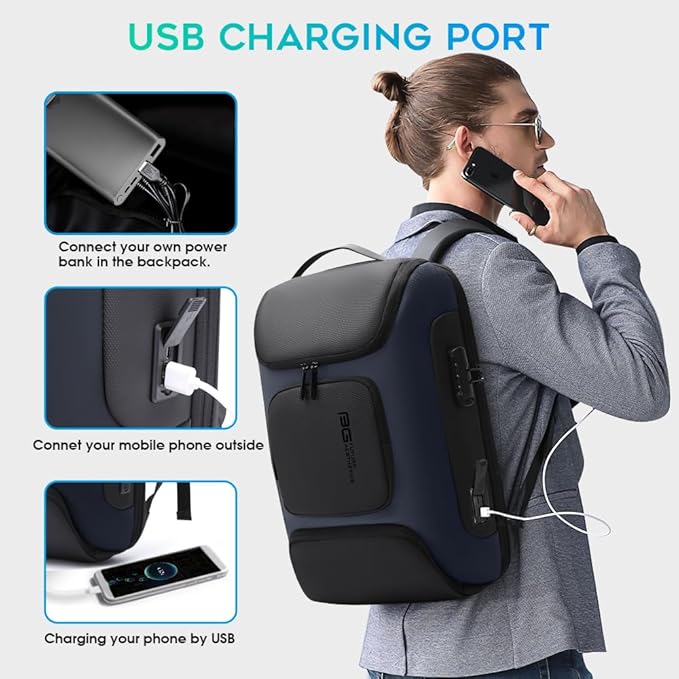 BANGE Anti Theft Backpack,Slim Laptop Backpacks Fit for 15.6 INCH，Business Backpack with USB Charging Port,Men Travel Backpack for Men and Women