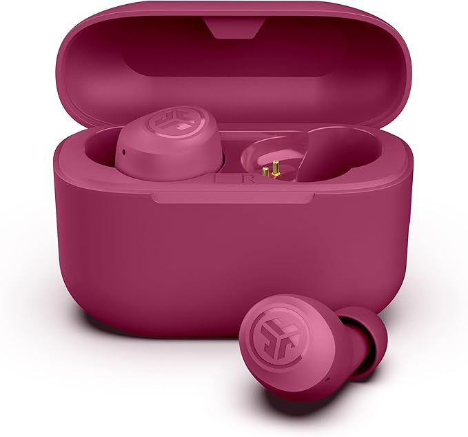 JLab Go Air Pop+ True Wireless Earbuds, in Ear Headphones, Bluetooth Earphones, 35H Playtime Ear Buds, Bluetooth Earbuds with Microphone, USB-C Charging Case, Dual Connect, EQ3 Sound, Dark Pink