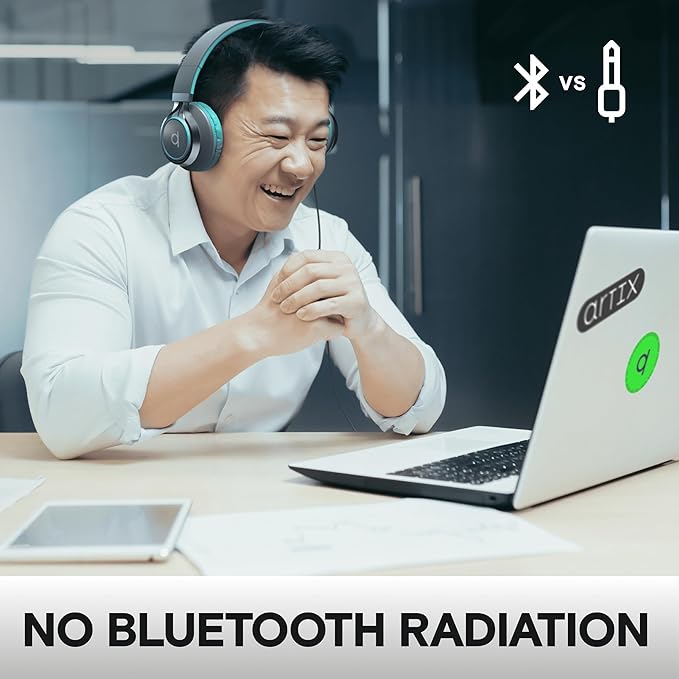 ARTIX CL750 Wired Headphones with Mic & Volume Control — Noise Isolating On-Ear Headphones for Computer and Laptop Wired, Plug in Corded Headphone Over Ear with Wire (Foldable, Aux Jack 3.5mm)