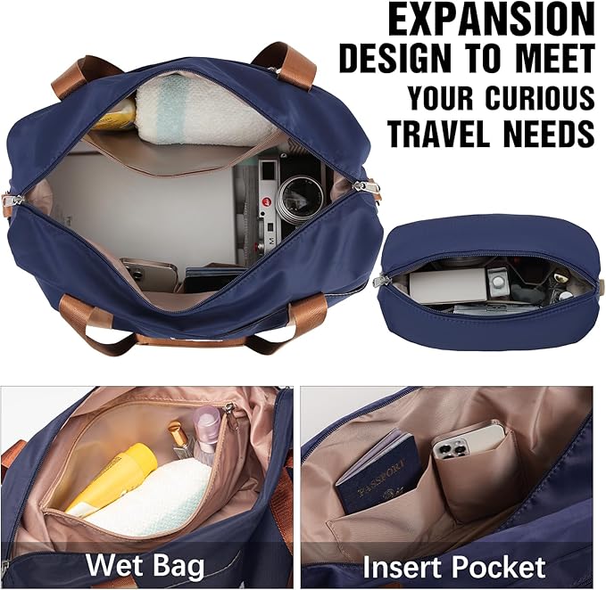 LONG VACATION Carry On Luggage Sets 3 Piece 20 Inch Suitcase Set, ABS+PC Hardshell Lightweight Travel Luggage with Spinner Wheels & YKK Zipper TSA Lock (NAVY, 20 Inch)