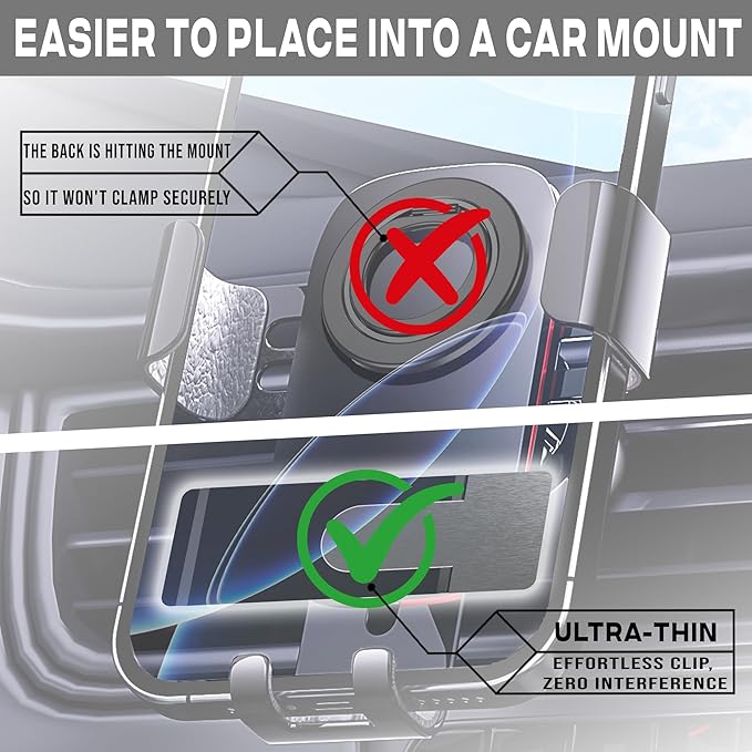 (2025 Upgrade) Ultra-Thin, Fully rotatable Metal Mobile Phone Holder, Portable, Stable, Comfortable and Seamless Grip. Compatible with iPhone 17/16/15 Pro Max, Android Smartphone Accessories (2)