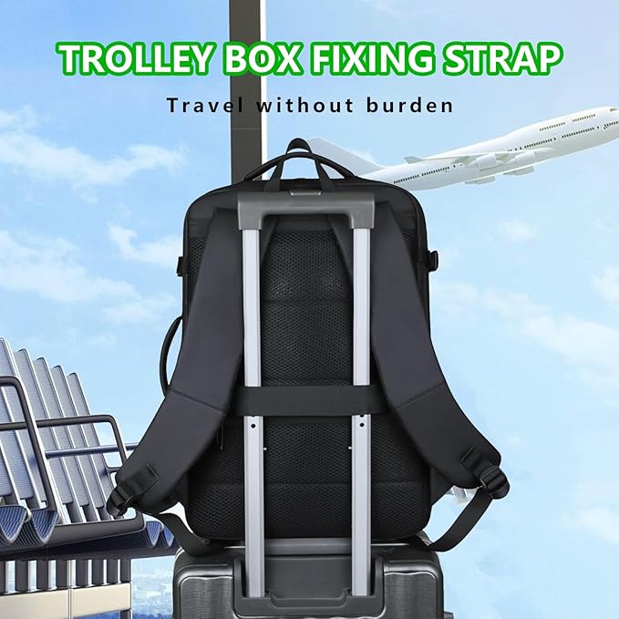 Travel Backpack for Men & Women - 40L Expandable Carry-On Backpack, TSA Approved 16 Inch Laptop, Weekend Outdoor Essentials, Airline Flight Approved, Black