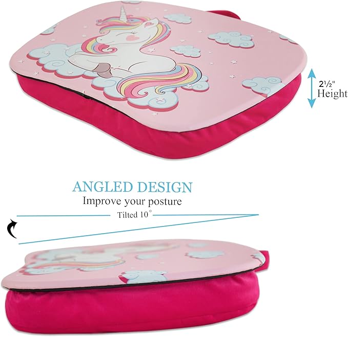 Pets Lap Desk - Lapdesk Fits up to 11.6 Inch laptops - Drawing Table and Craft Desk (1-Unicorn)