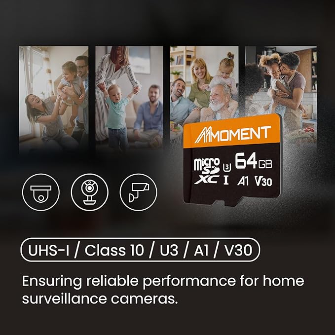 MMOMENT 64GB Micro SDXC Card, A1, UHS-I, U3, V30, Class10 Compatible, Read Speed Up to 95 MB/s,Write Speed Up to 45 MB/s, SD Adapter Included