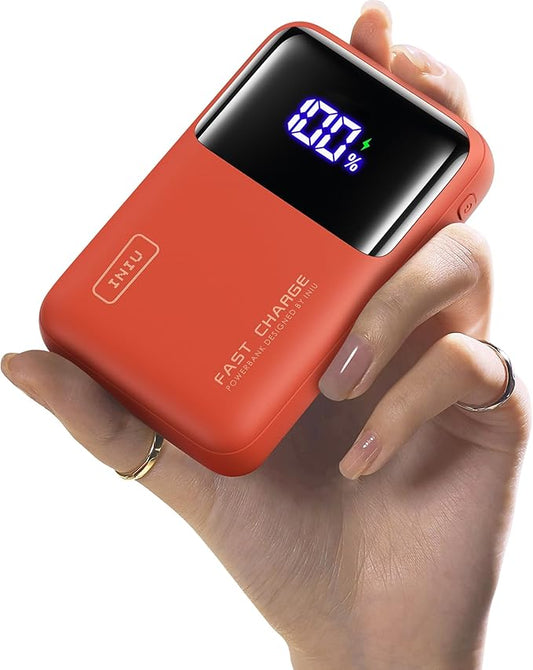 INIU Power Bank, 20000mAh 65W Ultra Small USB C Laptop & Phone Portable Charger, Fast Charging Flight Cruise Ship Family Essentials Traveling Battery Pack for College Students Teen Boys Girls, Orange