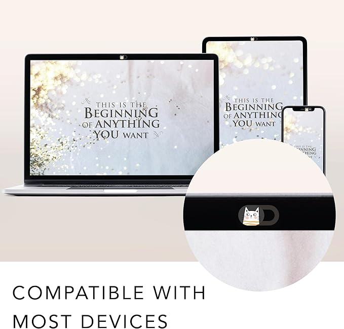 MESMOS Webcam Cover Slide, Cat Lovers Gifts for Women, Cat Lover Themed Thing, Mom Gifts for Women, Laptop Camera Cover Slide Cute (Small)