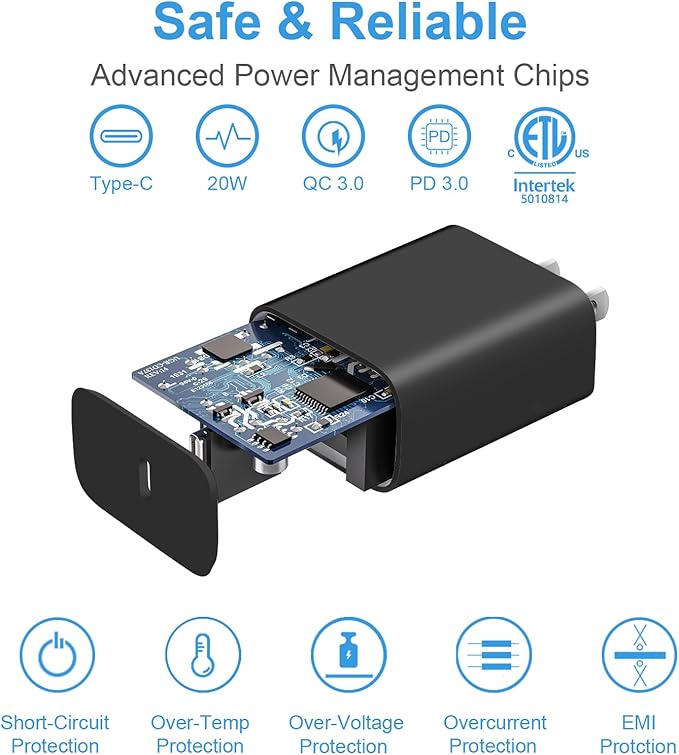 iPhone 17 16 15 Charger Fast Charging 3+3Pack Type C Charger USB C Chargers Block with 6FT Cable for iPhone Air/17/17 Plus/17 Pro/17 Pro Max/16/16 Plus/16 Pro/16 Pro Max/15/15 Pro Max/iPad Pro(Black)