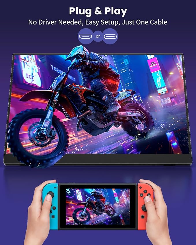 16" 2.5k Portable Computer Monitor,Gaming Monitor,Portable Monitors for Laptop PC Mac Phone PS5,120Hz 100% sRGB LTPS Display HDR Screen Extender with Smart Cover, USB C & HDMI,Travel Work Home